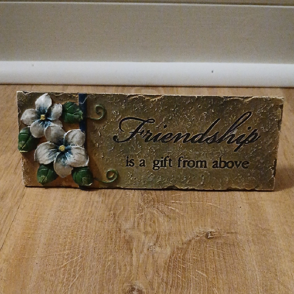 Carson Home Accents Decorative Friendship Plaque with Floral Design